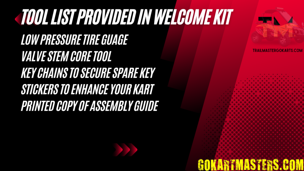Equipment you may need to assemble your go kart. This list will make the process much easier.